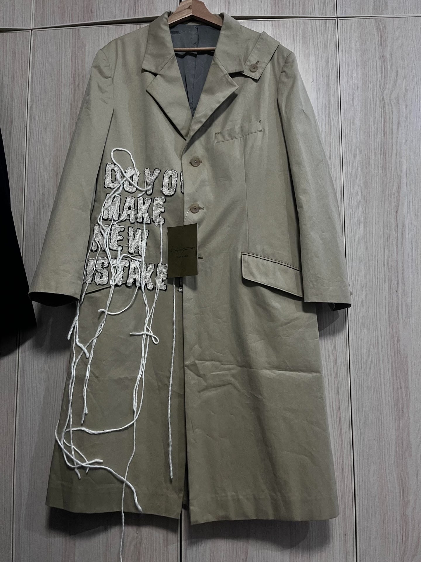 Yohji Yamamoto 24AW Slogan Fringe Coat