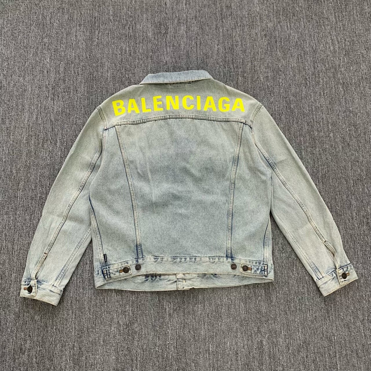 balenciaga logo washed denim jacket