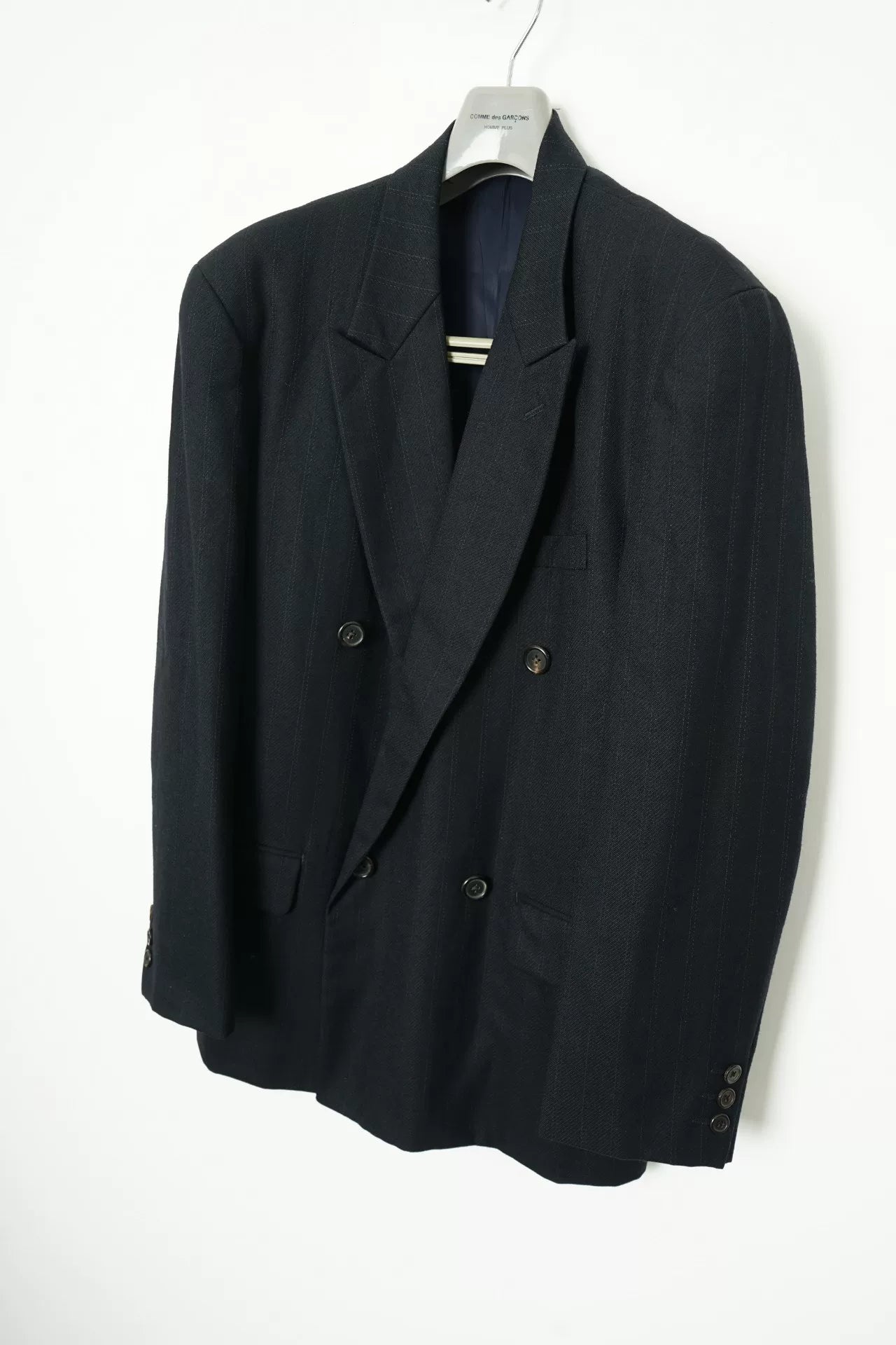 Yohji Yamamoto Double-Breasted Textured Oversized Suit