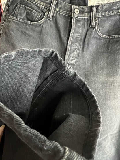 kapital black denim straight cut pants