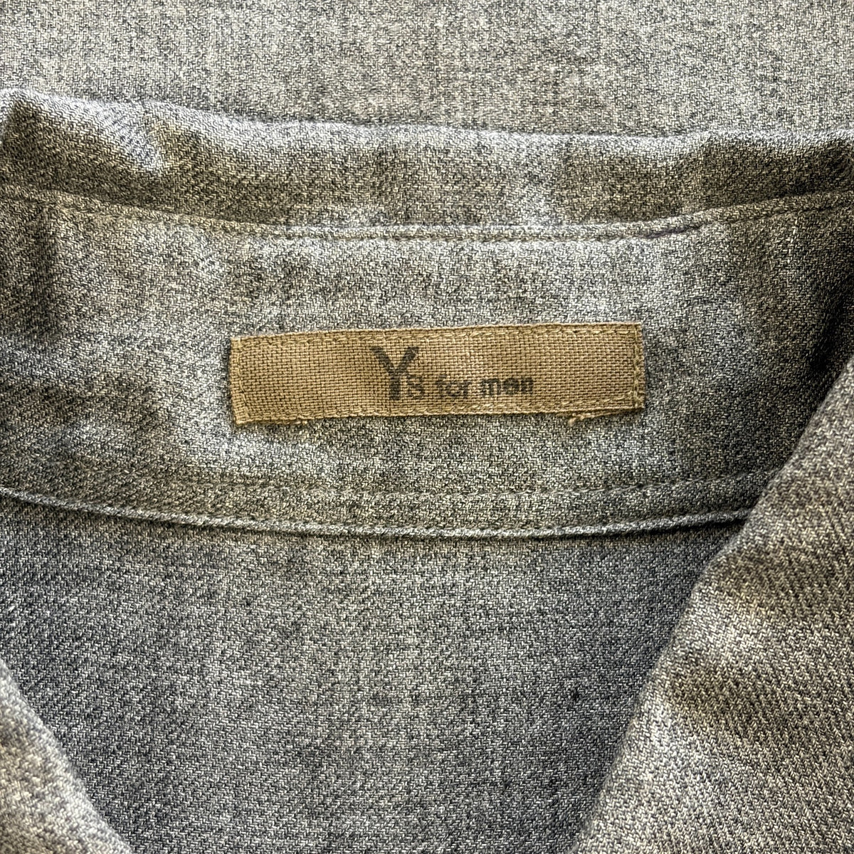 Yohji Yamamoto 80s Scissors Collar Wool Gray Shirt