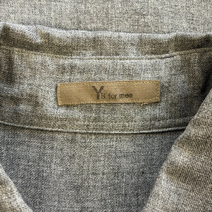 Yohji Yamamoto 80s Scissors Collar Wool Gray Shirt