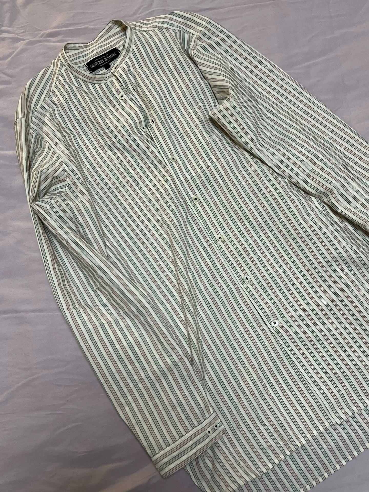Geoffrey B.Small Red White Blue Striped Shirt