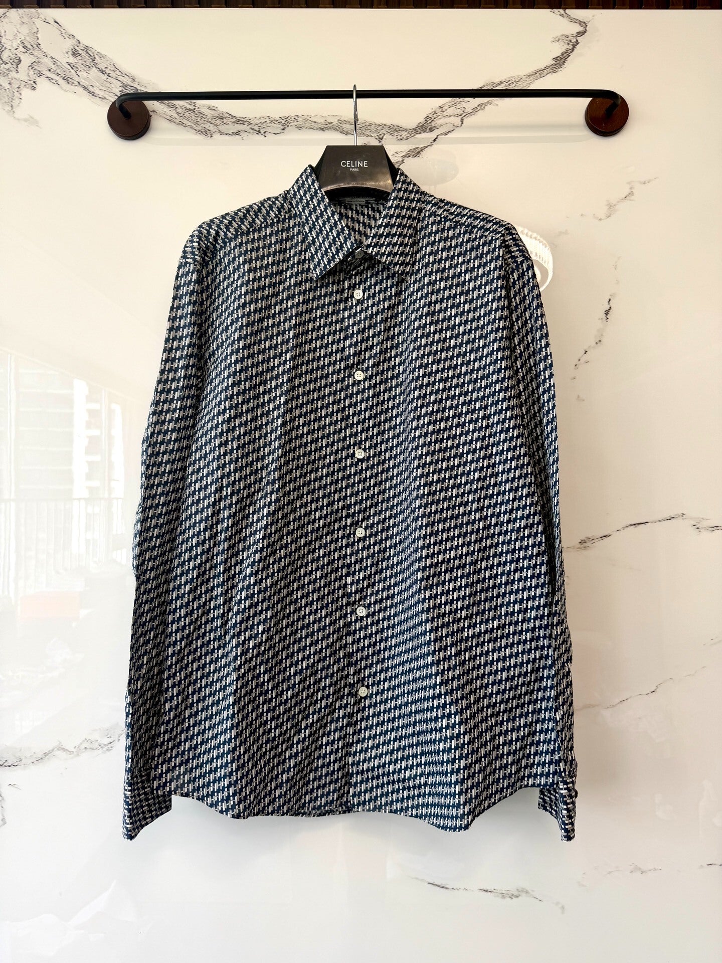 hermes printed long sleeve shirt