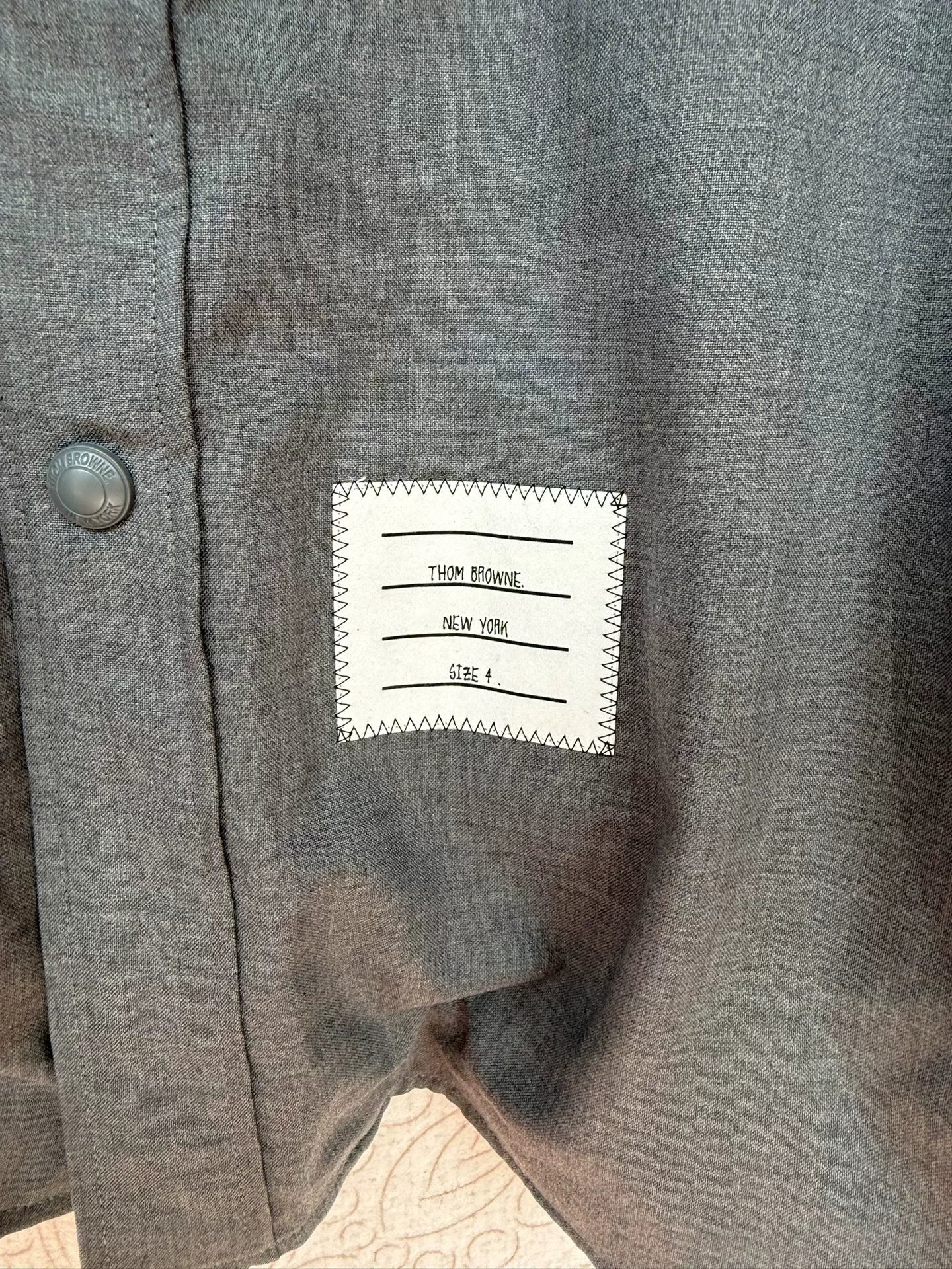 thom browne long sleeve wool shirt jacket