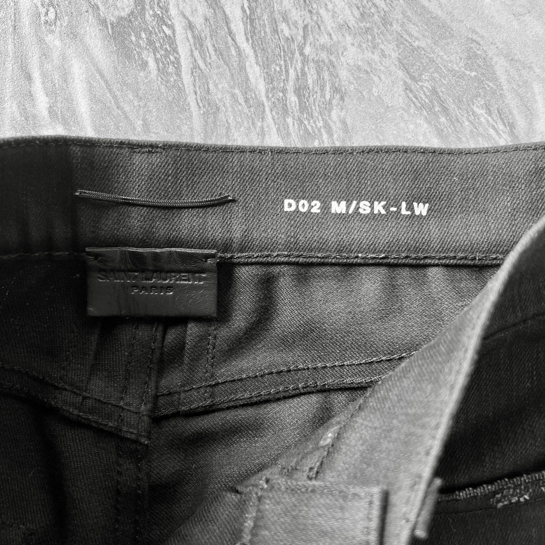 Saint Laurent 16SS Distressed Black Jeans