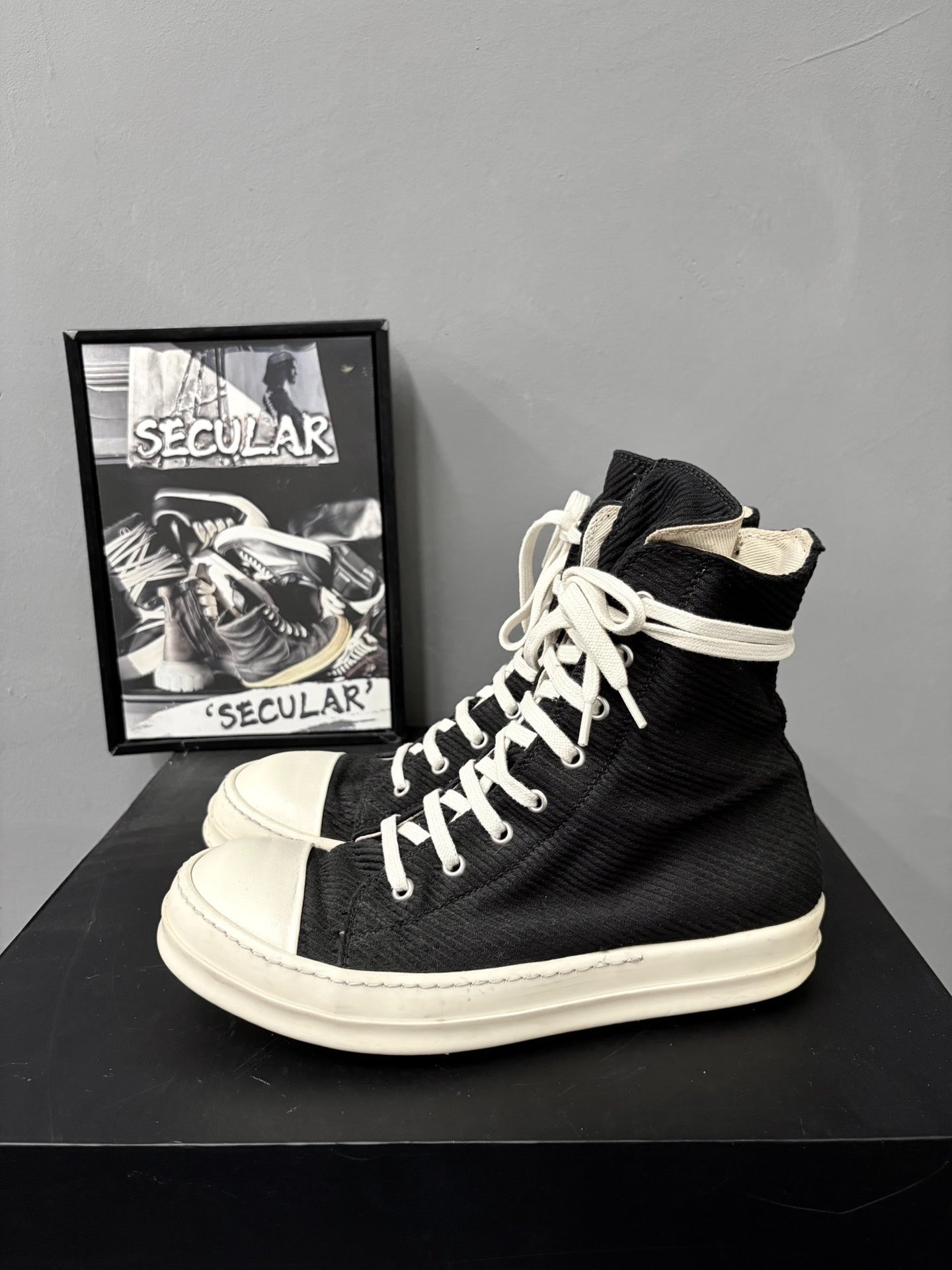 Rick Owens Drkshdw High-Top Canvas Shoes