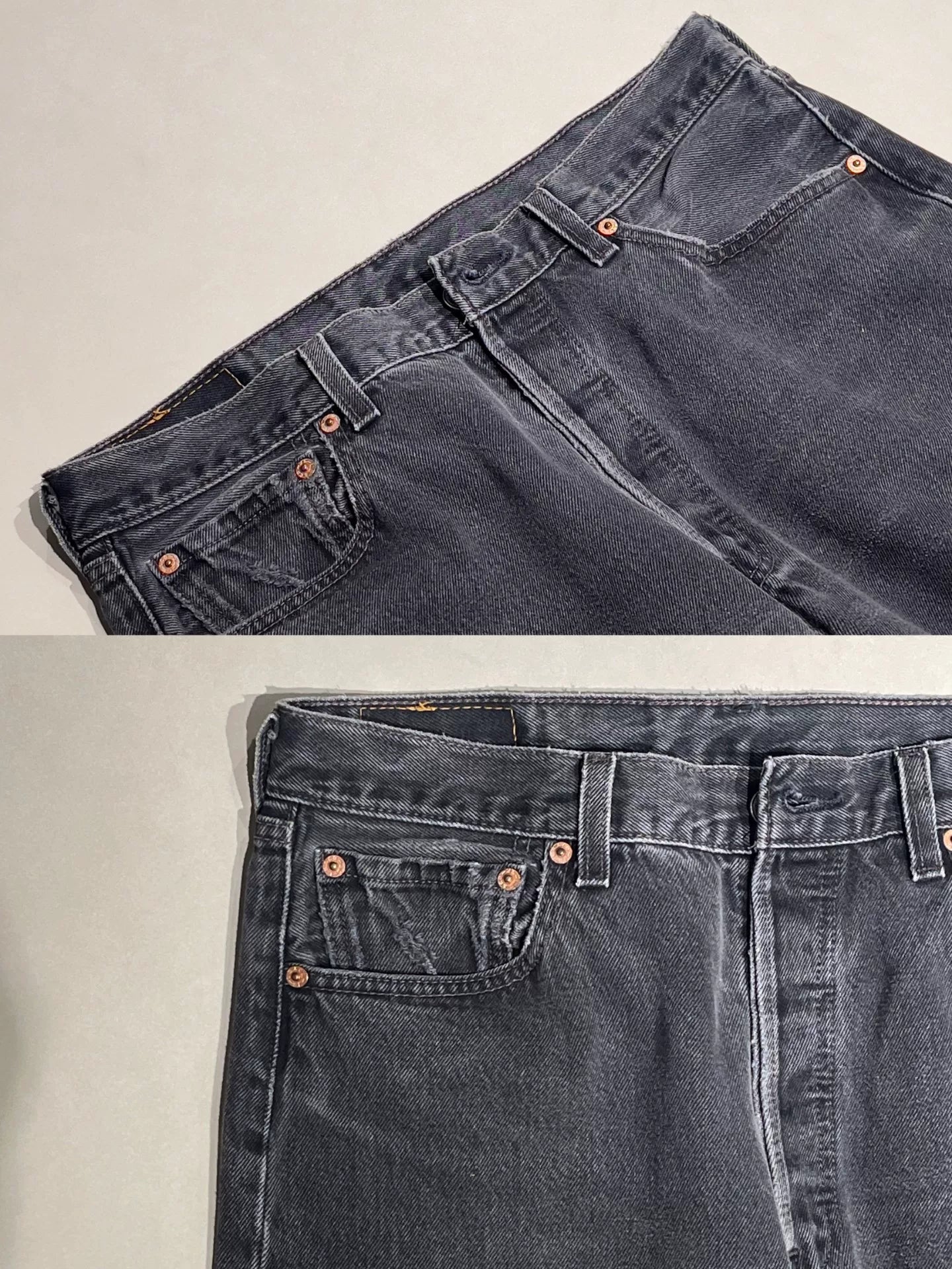 LEVI'S 501 Straight Black Gray Jeans