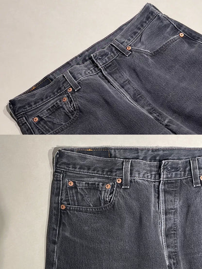 LEVI'S 501 Straight Black Gray Jeans