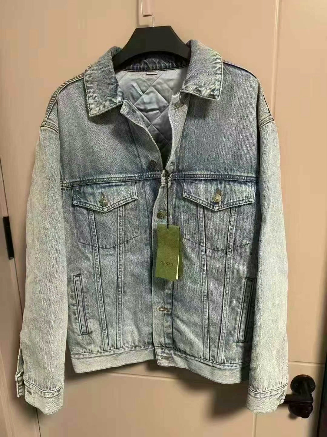 gucci light blue denim jacket size 40