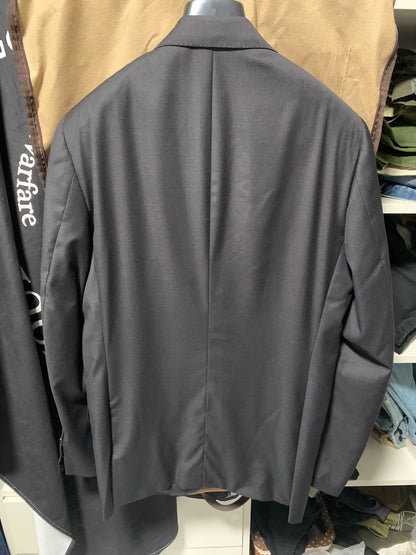 isaia Napoli grey single breasted blazer