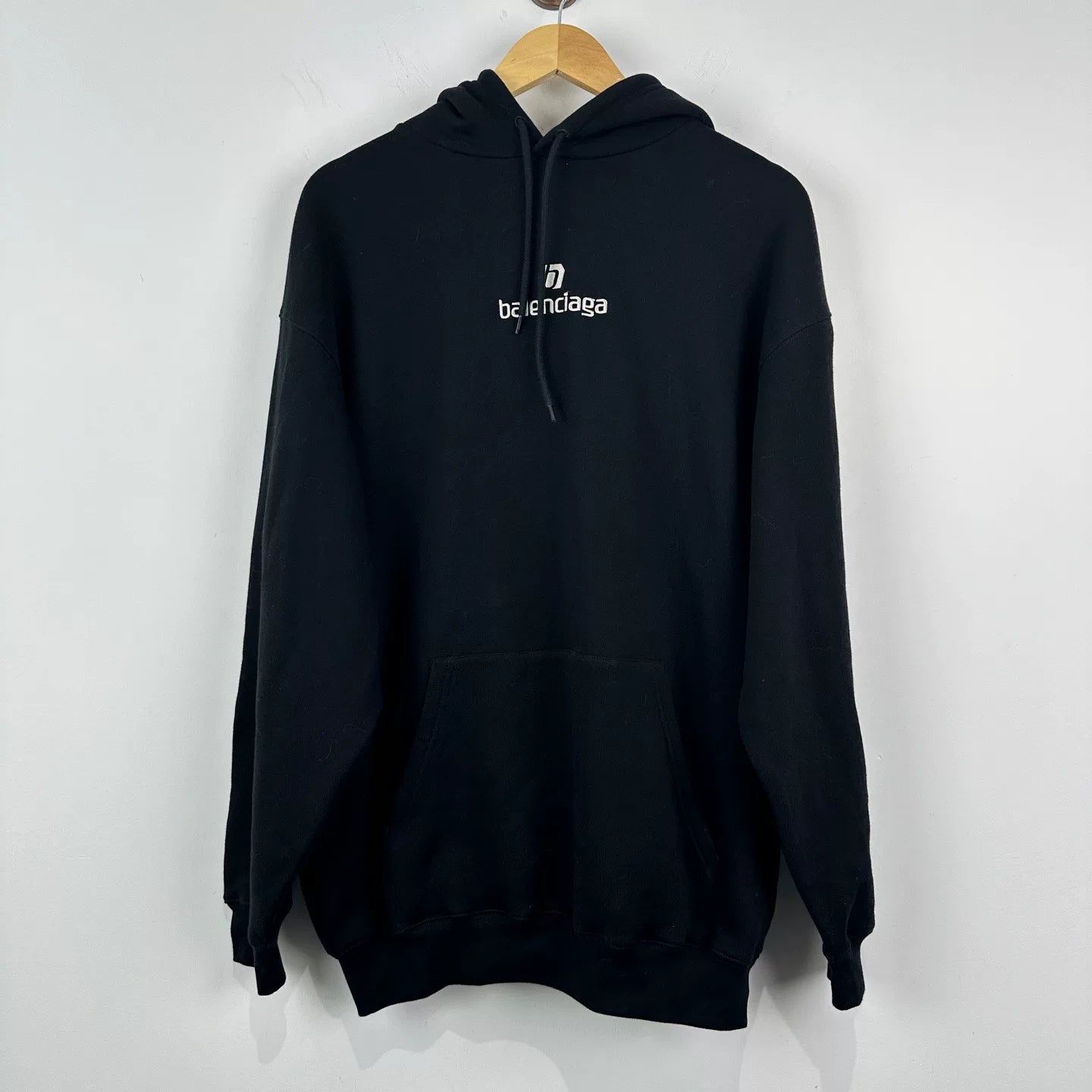 Balenciaga Black Embroidered Hoodie Size S