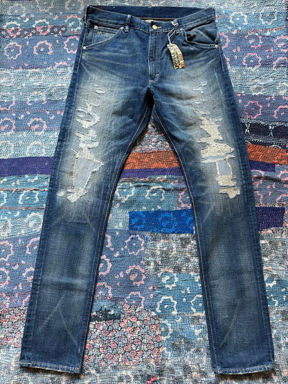 RRL Distressed Vintage Wash Denim Jeans