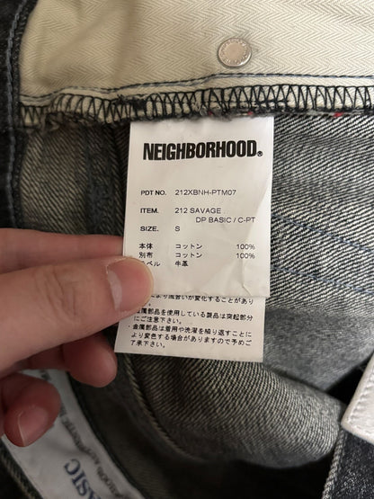 neighborhood scratch savage denim pants