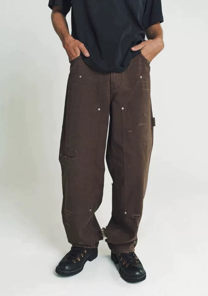 givenchy distressed cargo pants in brown