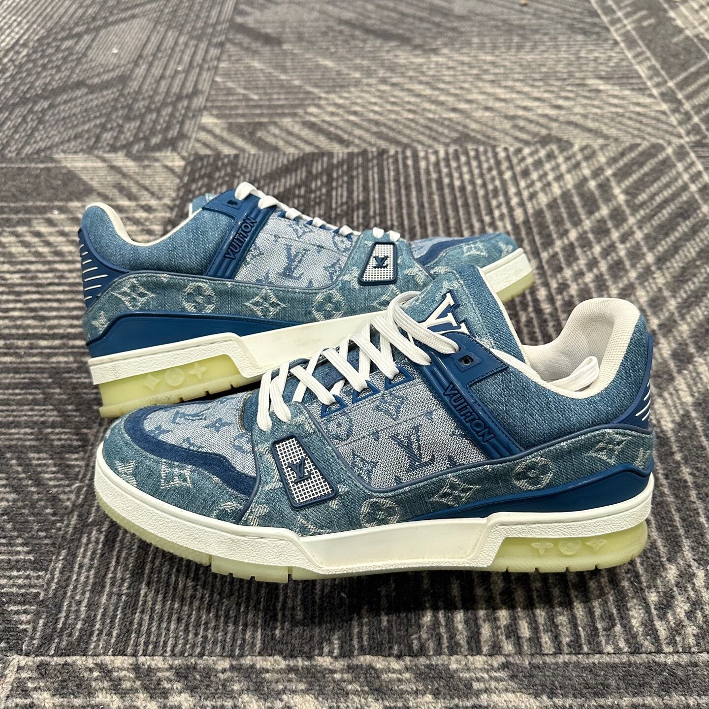 Louis Vuitton Blue Denim Trainer Sneakers