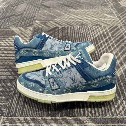 Louis Vuitton Blue Denim Trainer Sneakers
