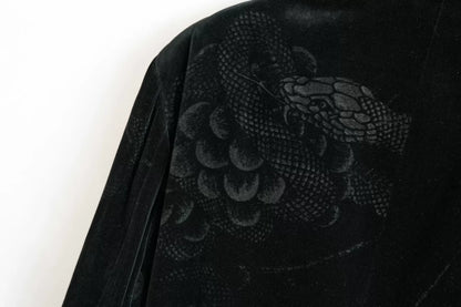 yohji yamamoto velvet jacket with grapes design