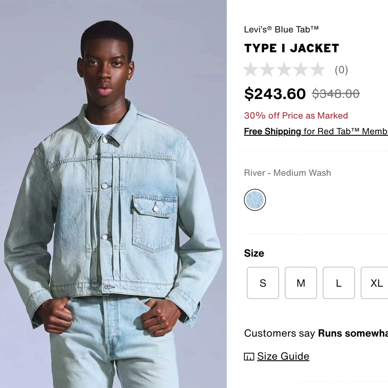 Levi's Blue Tab Type 1 Denim Jacket