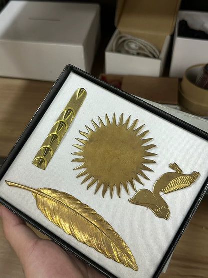 Yohji Yamamoto Gold Feather Duck Badge 4-Piece
