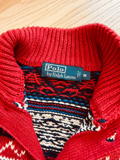 Retro Polo Knit Cardigan Sweater