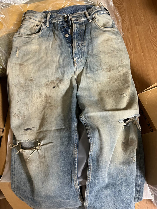 Acne Studios Distressed Denim Wide-Leg Pants