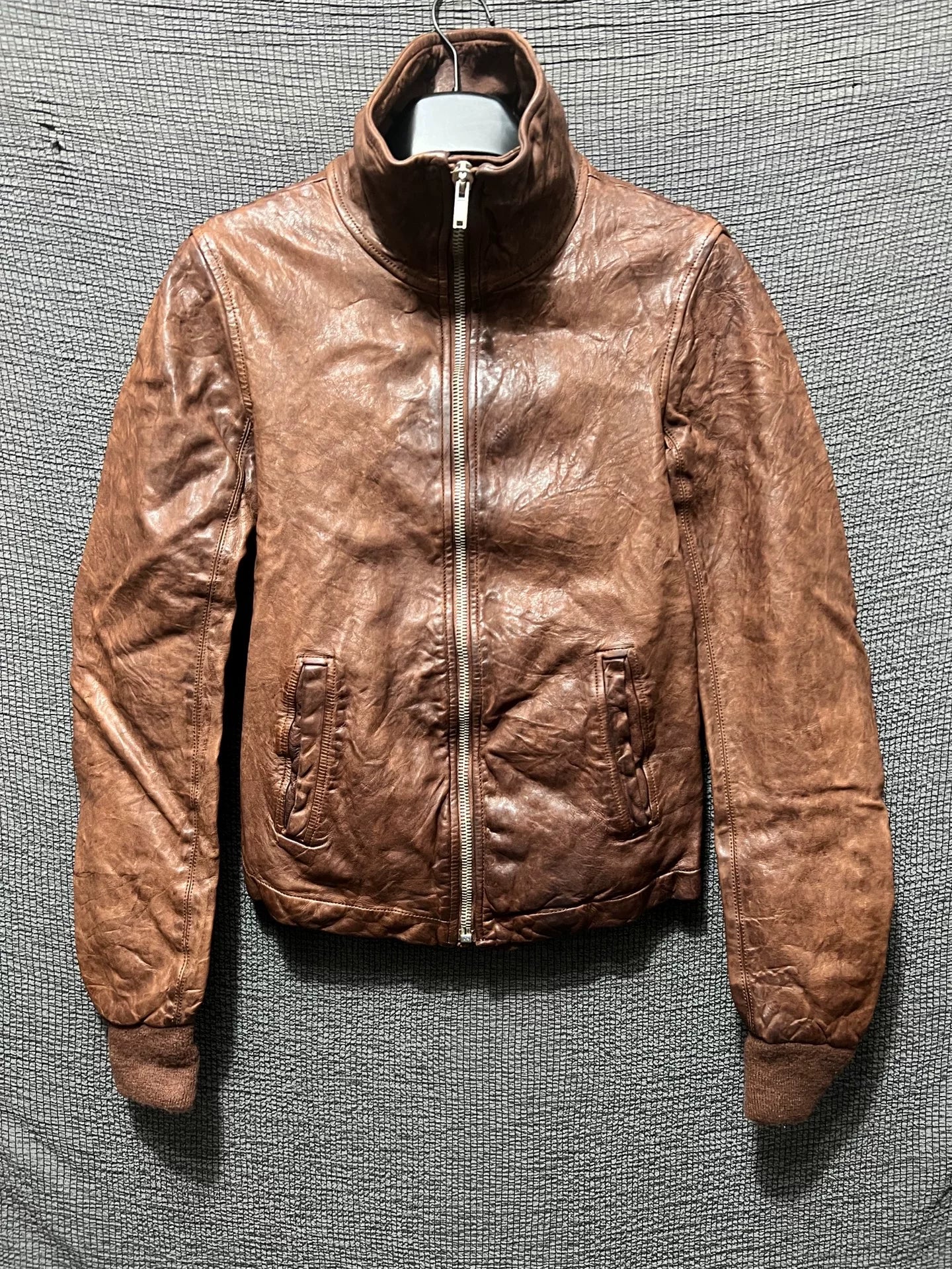 Early Rick Owens Blood Red Leather Jacket