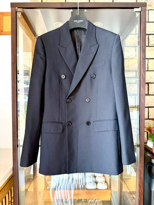 celine double-breasted black blazer