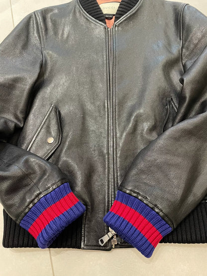 Gucci Embroidered Leather Jacket