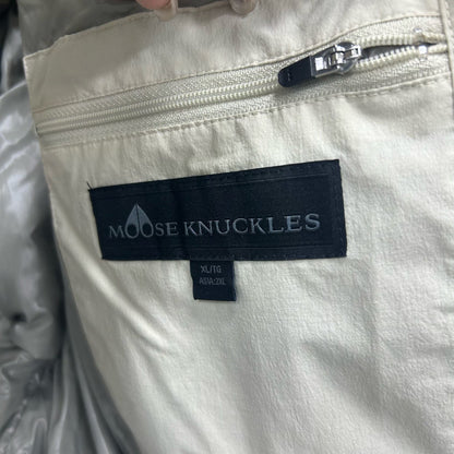 moose knuckles beige down vest size 2XL