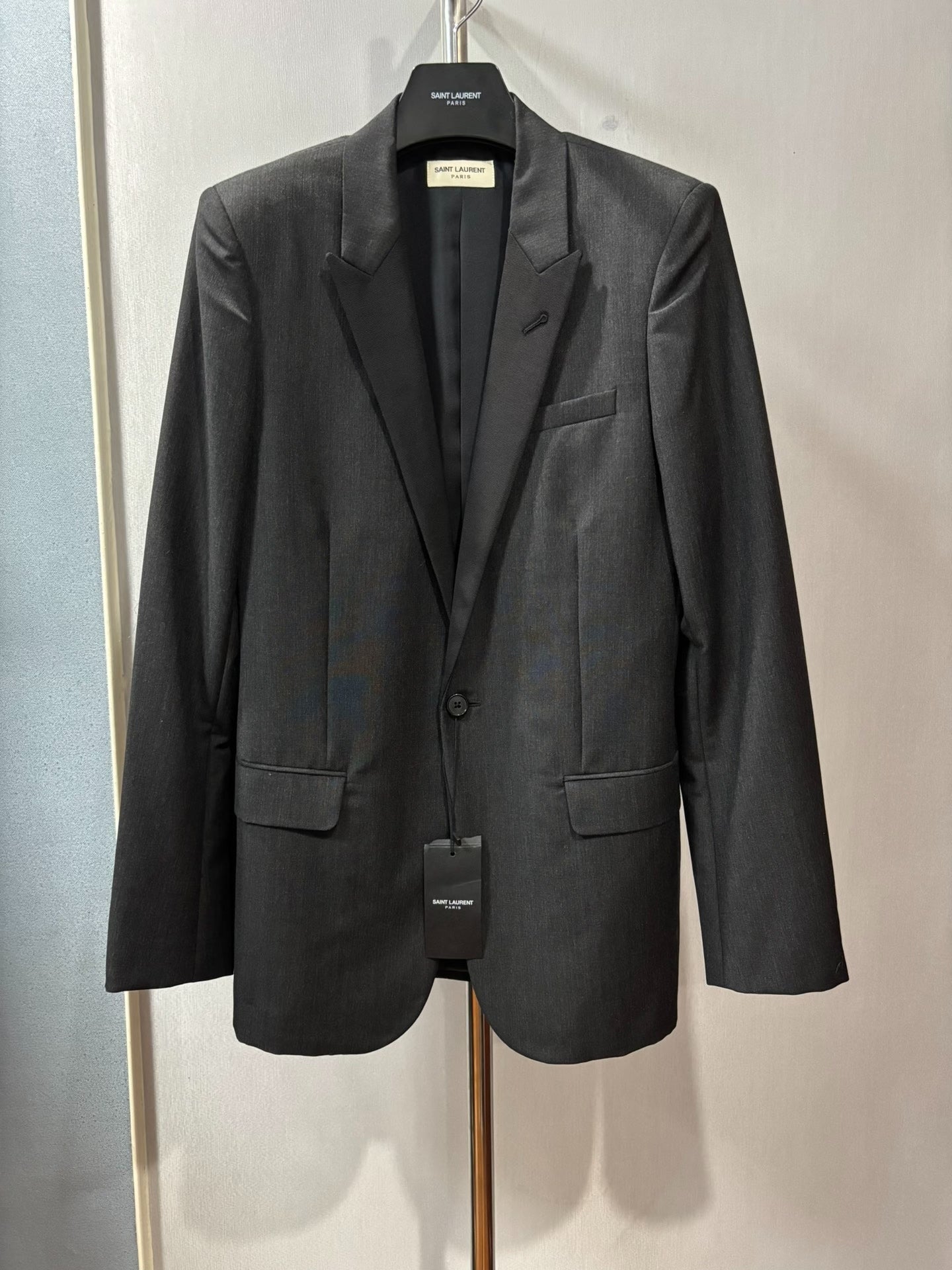Saint Laurent Structured Dark Gray Blazer