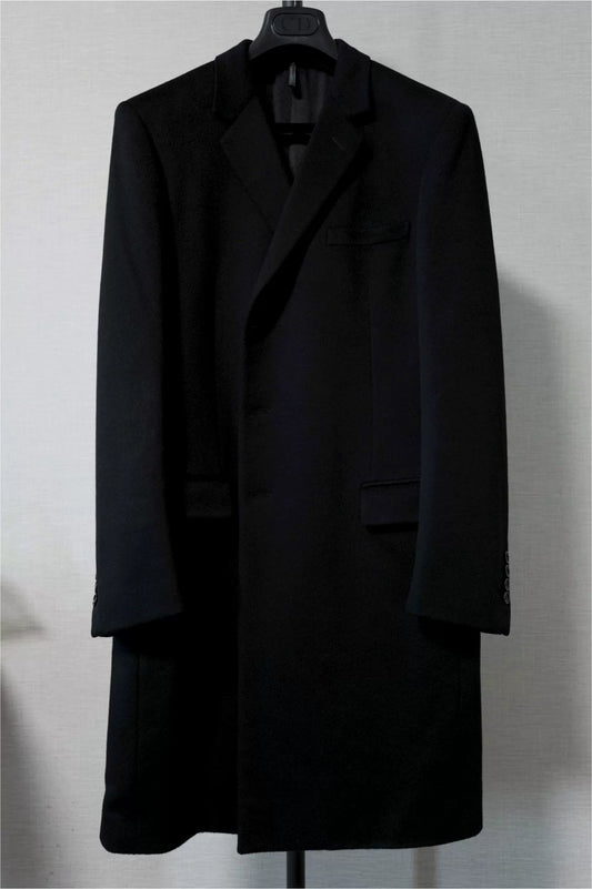 Dior Homme Black Cashmere Overcoat