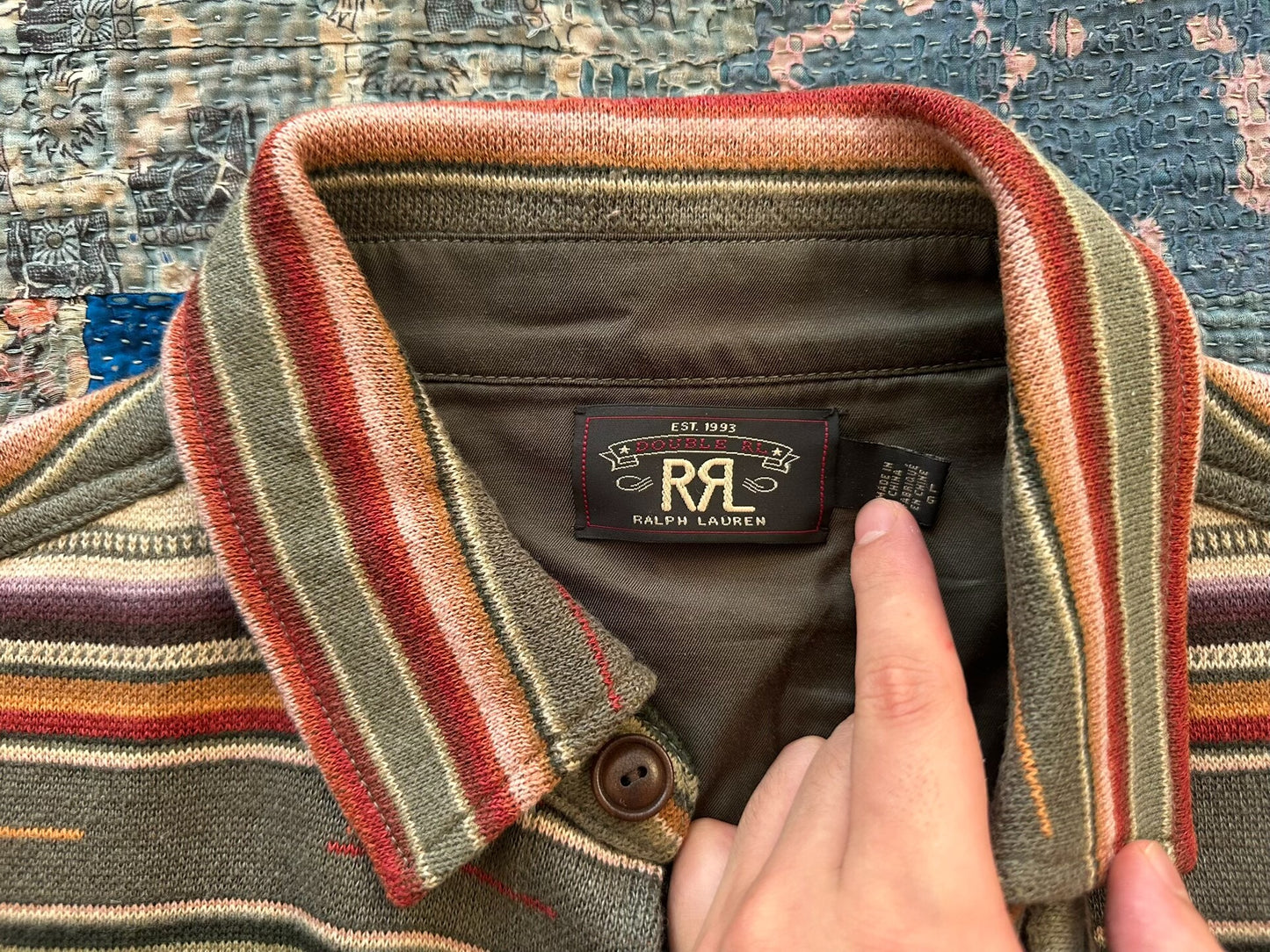 rrl southwest rainbow long sleeve shirt