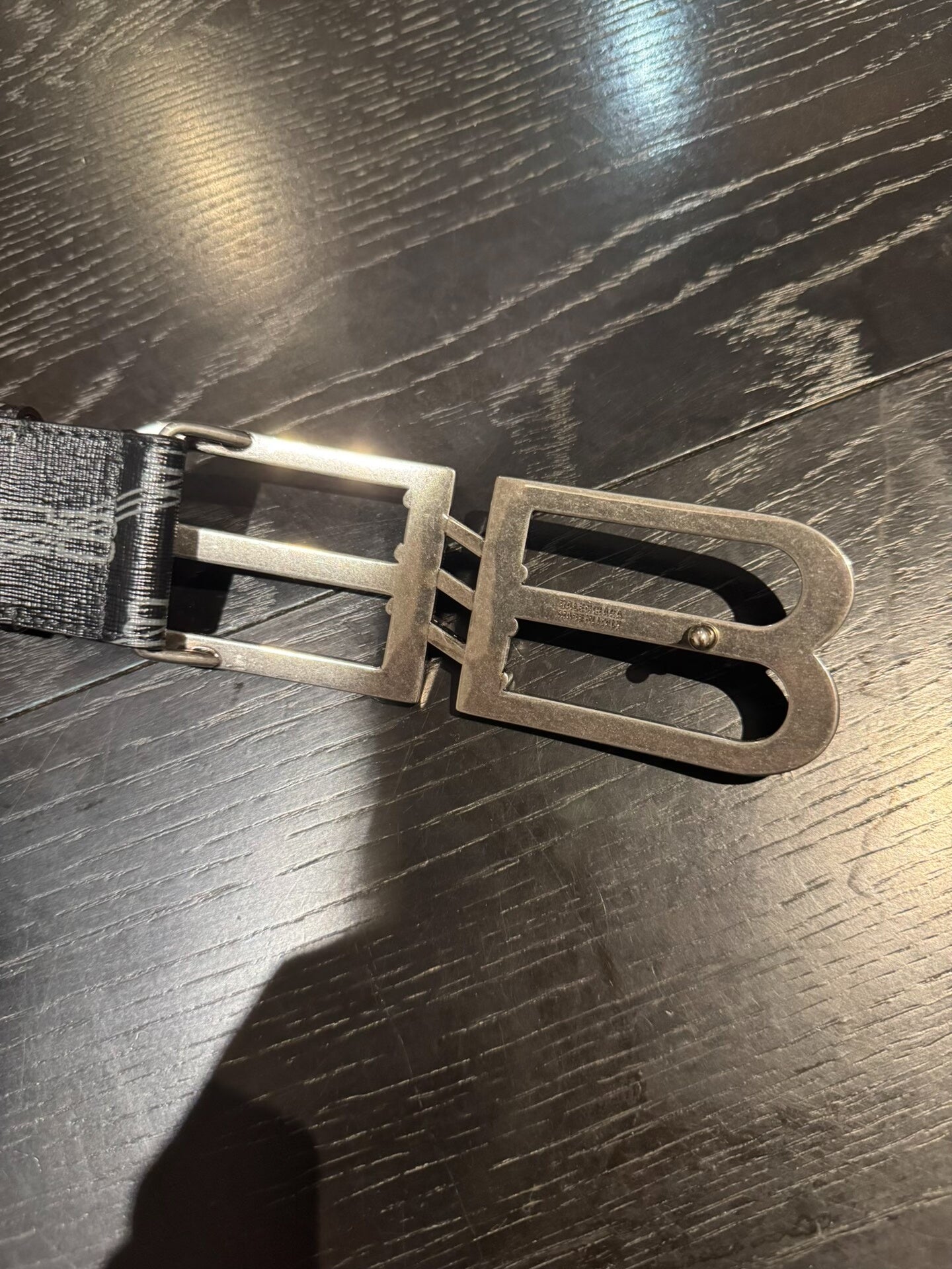balenciaga dual B printed leather belt