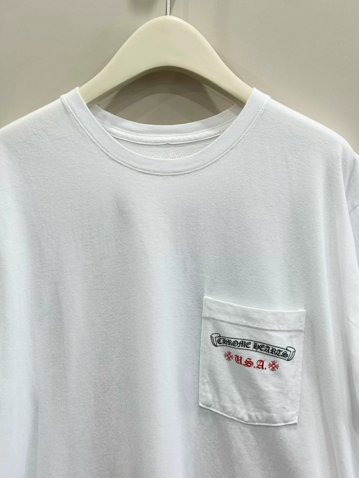 chrome hearts white flag short sleeve t-shirt