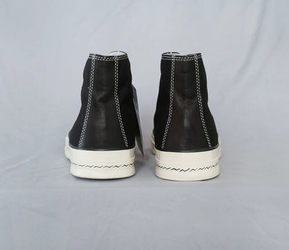 visvim skagway hi canvas sneakers black and white