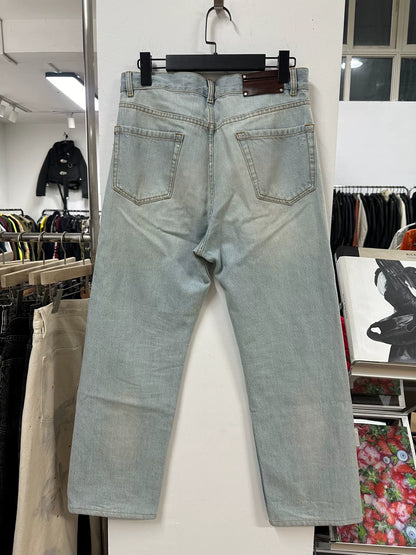 drapes van noten water-washed denim pants