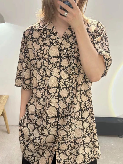 yohji yamamoto floral short sleeve shirt