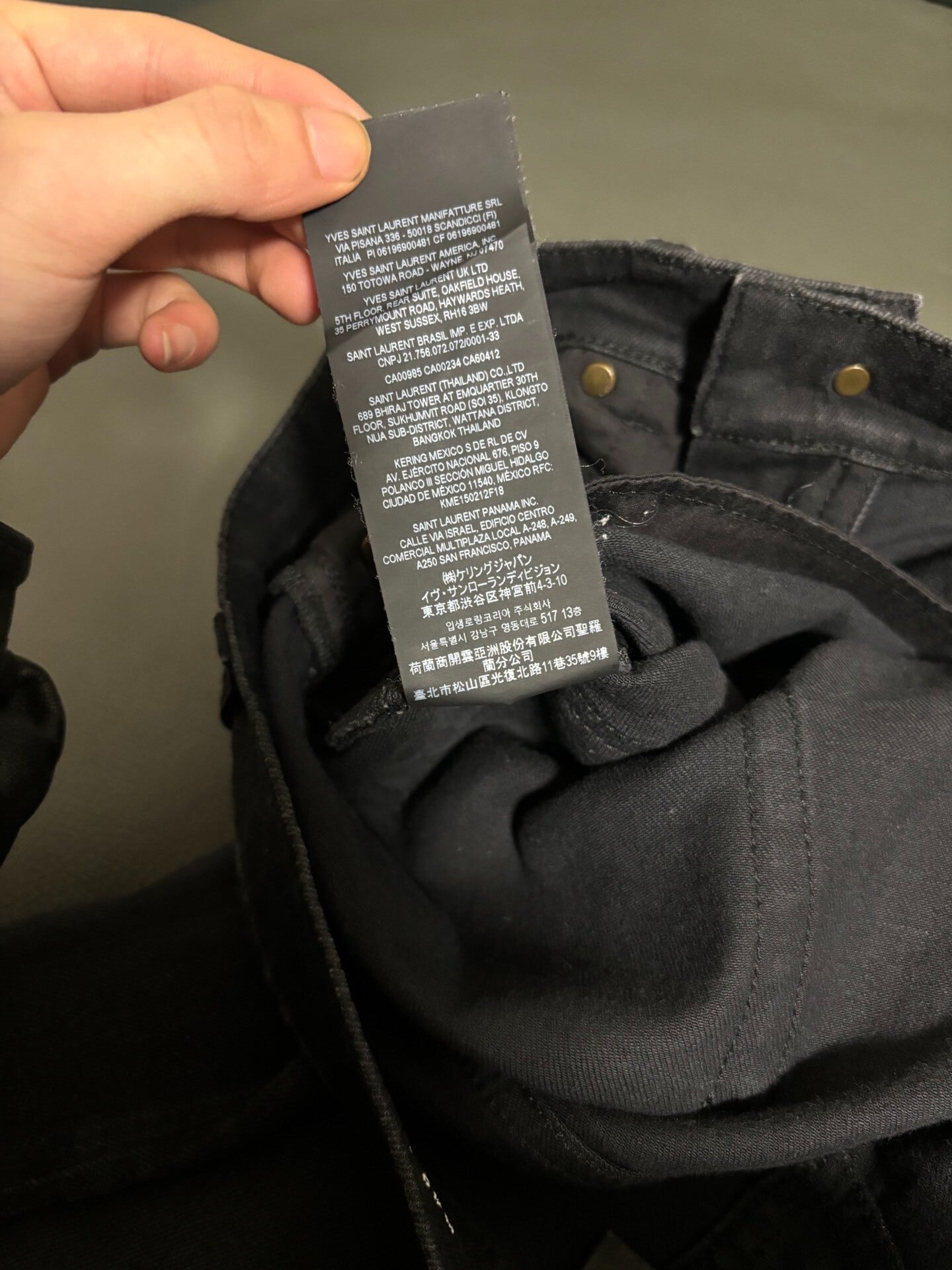 Saint Laurent Black Gray Vintage Denim Pants