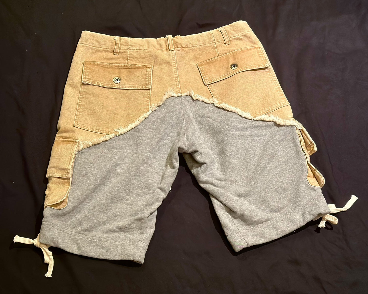 Greg Lauren Distressed Cargo Shorts