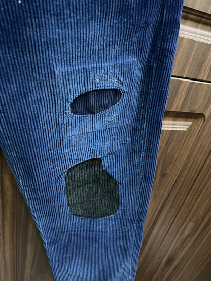 RRL Blue Dyed Corduroy Pants with Patches