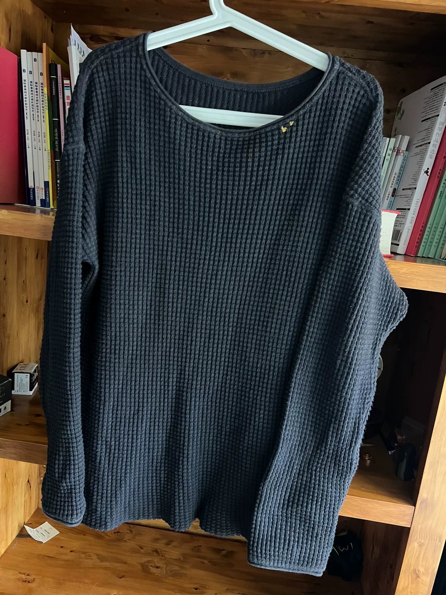 classic waffle knit crewneck sweatshirt