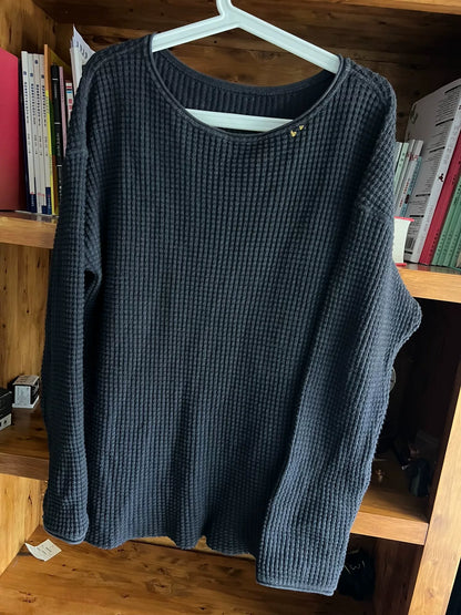 classic waffle knit crewneck sweatshirt