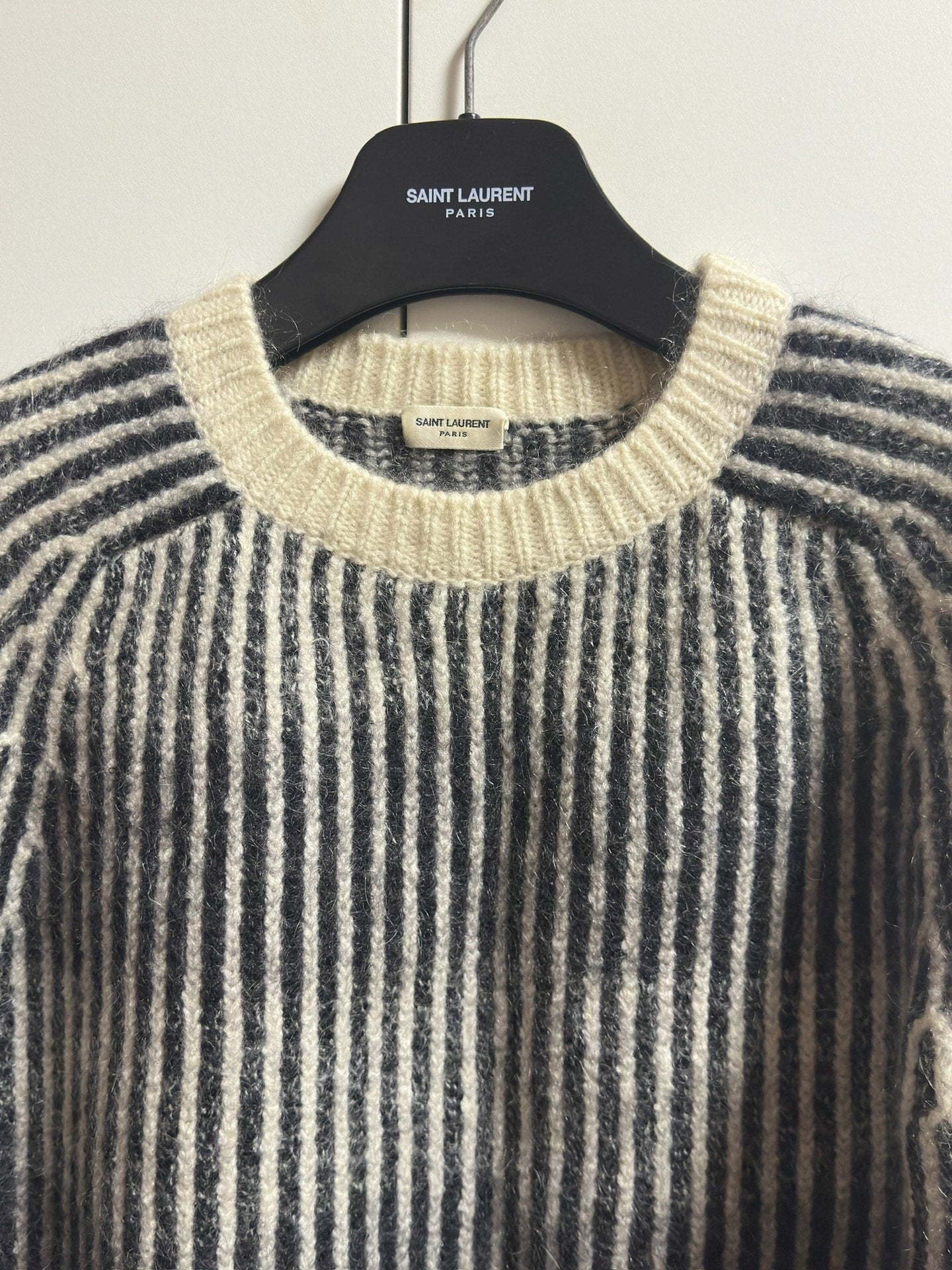 Saint Laurent Black White Stripe Sweater L
