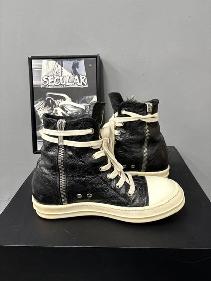 Rick Owens 17SS Limited Crinkled Leather High-Top