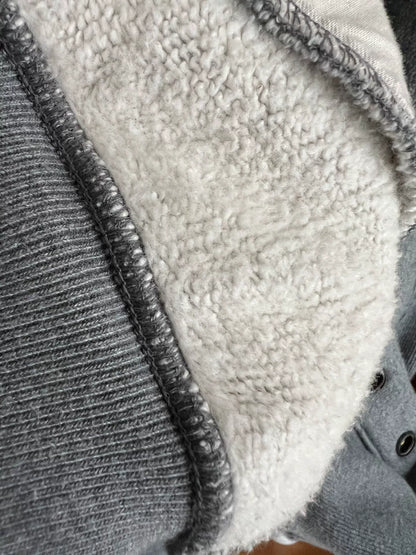 vintage heavy duty button-up sweatshirt