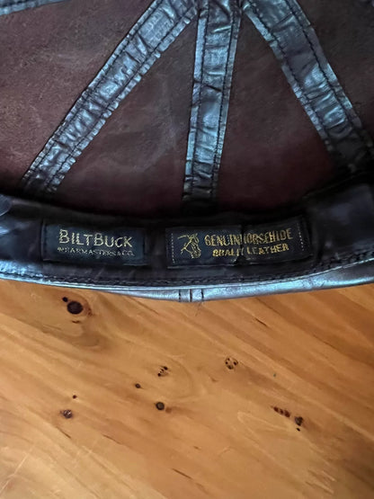 leather patchwork newsboy cap for small heads