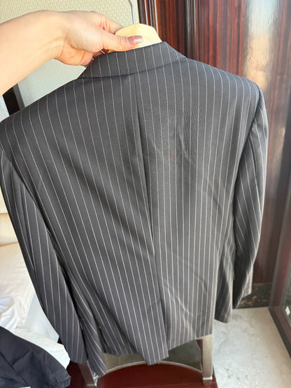Saint Laurent Dark Gray Pinstripe Suit