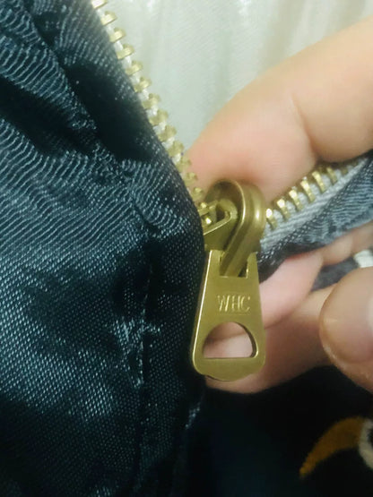 vintage embroidered bomber jacket with dual sides