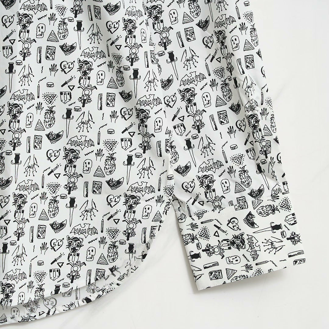 Saint Laurent Men's White Graphic Shirt